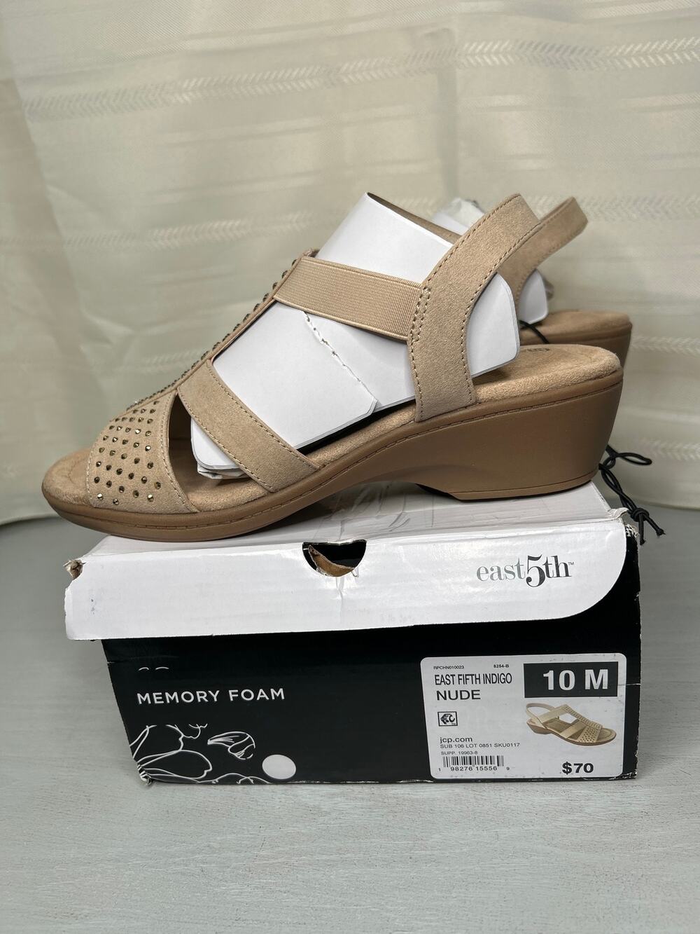 East 5th Indigo Strap Sandals Nude Womens Size 10M